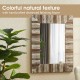 Glitzhome Set of 2 Farmhouse Rectangle Wooden Frame Wall Mirror