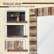 Glitzhome Set of 2 Farmhouse Rectangle Wooden Frame Wall Mirror