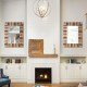 Glitzhome Set of 2 Farmhouse Rectangle Wooden Frame Wall Mirror
