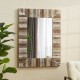 Glitzhome Set of 2 Farmhouse Rectangle Wooden Frame Wall Mirror