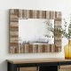 Glitzhome Set of 2 Farmhouse Rectangle Wooden Frame Wall Mirror