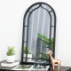 Glitzhome Set of 2 Oversized Black Metal/Glass Arched Wall Mirror