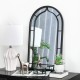 Glitzhome Set of 2 Oversized Black Metal/Glass Arched Wall Mirror