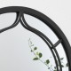 Glitzhome Set of 2 Oversized Black Metal/Glass Arched Wall Mirror