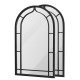 Glitzhome Set of 2 Oversized Black Metal/Glass Arched Wall Mirror