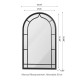 Glitzhome Set of 2 Oversized Black Metal/Glass Arched Wall Mirror