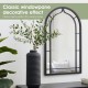 Glitzhome Set of 2 Oversized Black Metal/Glass Arched Wall Mirror