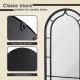 Glitzhome Set of 2 Oversized Black Metal/Glass Arched Wall Mirror