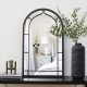 Glitzhome Set of 2 Oversized Black Metal/Glass Arched Wall Mirror