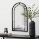 Glitzhome Set of 2 Oversized Black Metal/Glass Arched Wall Mirror