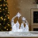 Glitzhome 9"L Christmas Lighted Acrylic Tabletop Nativity Scene Figurine