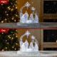 Glitzhome 9"L Christmas Lighted Acrylic Tabletop Nativity Scene Figurine