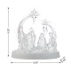 Glitzhome 9"L Christmas Lighted Acrylic Tabletop Nativity Scene Figurine