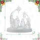 Glitzhome 9"L Christmas Lighted Acrylic Tabletop Nativity Scene Figurine
