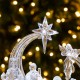 Glitzhome 9"L Christmas Lighted Acrylic Tabletop Nativity Scene Figurine