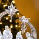 Glitzhome 9"L Christmas Lighted Acrylic Tabletop Nativity Scene Figurine
