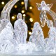 Glitzhome 9"L Christmas Lighted Acrylic Tabletop Nativity Scene Figurine