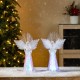 Glitzhome S/2 10.75"H Christmas Lighted Acrylic Color Changing Tabletop Angel Figurine