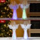 Glitzhome S/2 10.75"H Christmas Lighted Acrylic Color Changing Tabletop Angel Figurine