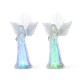 Glitzhome S/2 10.75"H Christmas Lighted Acrylic Color Changing Tabletop Angel Figurine