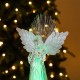 Glitzhome S/2 10.75"H Christmas Lighted Acrylic Color Changing Tabletop Angel Figurine