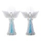 Glitzhome S/2 10.75"H Christmas Lighted Acrylic Color Changing Tabletop Angel Figurine
