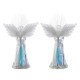 Glitzhome S/2 10.75"H Christmas Lighted Acrylic Color Changing Tabletop Angel Figurine