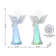 Glitzhome S/2 10.75"H Christmas Lighted Acrylic Color Changing Tabletop Angel Figurine
