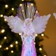 Glitzhome S/2 10.75"H Christmas Lighted Acrylic Color Changing Tabletop Angel Figurine