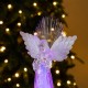 Glitzhome S/2 10.75"H Christmas Lighted Acrylic Color Changing Tabletop Angel Figurine