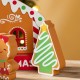 Glitzhome Set of 4 Wooden Christmas Gingerbread House Table Decor