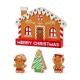 Glitzhome Set of 4 Wooden Christmas Gingerbread House Table Decor