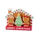 Glitzhome Set of 4 Wooden Christmas Gingerbread House Table Decor