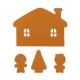 Glitzhome Set of 4 Wooden Christmas Gingerbread House Table Decor