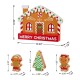 Glitzhome Set of 4 Wooden Christmas Gingerbread House Table Decor