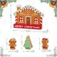 Glitzhome Set of 4 Wooden Christmas Gingerbread House Table Decor