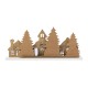 Glitzhome 20"L Lighted Wooden Christmas Villages Table Decor