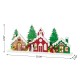 Glitzhome 20"L Lighted Wooden Christmas Villages Table Decor