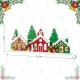 Glitzhome 20"L Lighted Wooden Christmas Villages Table Decor