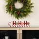 Glitzhome 19"L Christmas Wooden Epoxy HOHOHO Candy Cane Table Decor