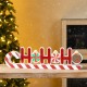 Glitzhome 19"L Christmas Wooden Epoxy HOHOHO Candy Cane Table Decor