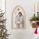 Glitzhome 19.75"H Wooden Gold Foil Nativity Scene Wall Décor
