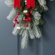 Glitzhome 25"H Greenery Snowman Door Hanger