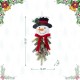 Glitzhome 25"H Greenery Snowman Door Hanger