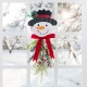 Glitzhome 25"H Greenery Snowman Door Hanger