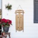 Glitzhome 34.25"H Wooden Natural Christmas Sleigh Porch Decor