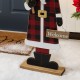 Glitzhome 35.75"H Lighted Wooden Africa Santa Porch Decor with Timer (KD)