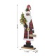 Glitzhome 35.75"H Lighted Wooden Africa Santa Porch Decor with Timer (KD)