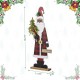 Glitzhome 35.75"H Lighted Wooden Africa Santa Porch Decor with Timer (KD)