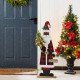 Glitzhome 35.75"H Lighted Wooden Africa Santa Porch Decor with Timer (KD)